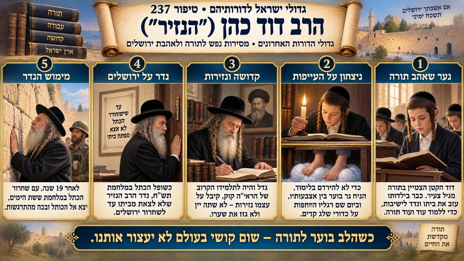 תמונת סיכום — גדולי הדורות האחרונים: הרב דוד כהן ("הנזיר")